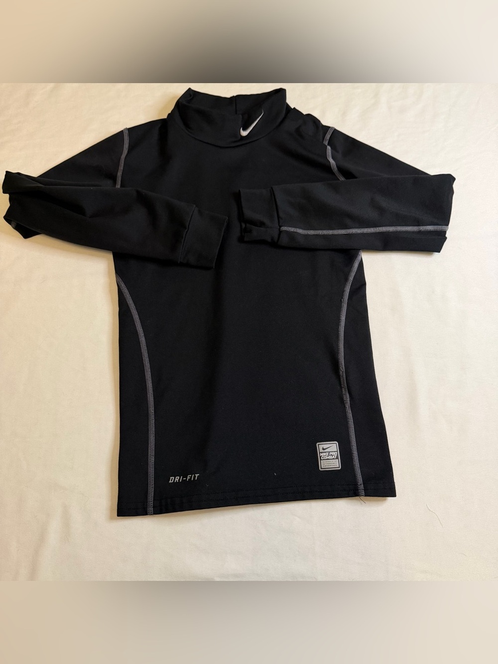 Nike Pro Combat‎ Dri-FIT Youth Small Black Compression Mock Neck Top
